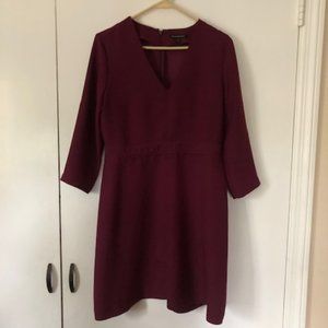 Burgundy Banana Repulic size 6 dress 3/4 sleeves
